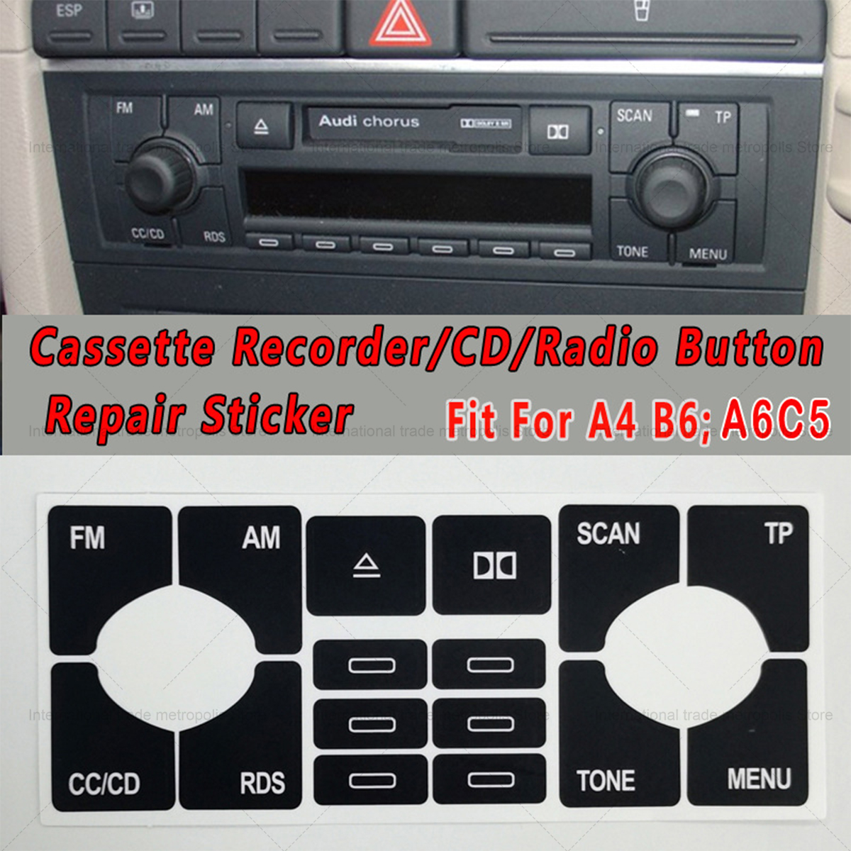 Cassette Tape Head - A Set Audio Button Repair Decals