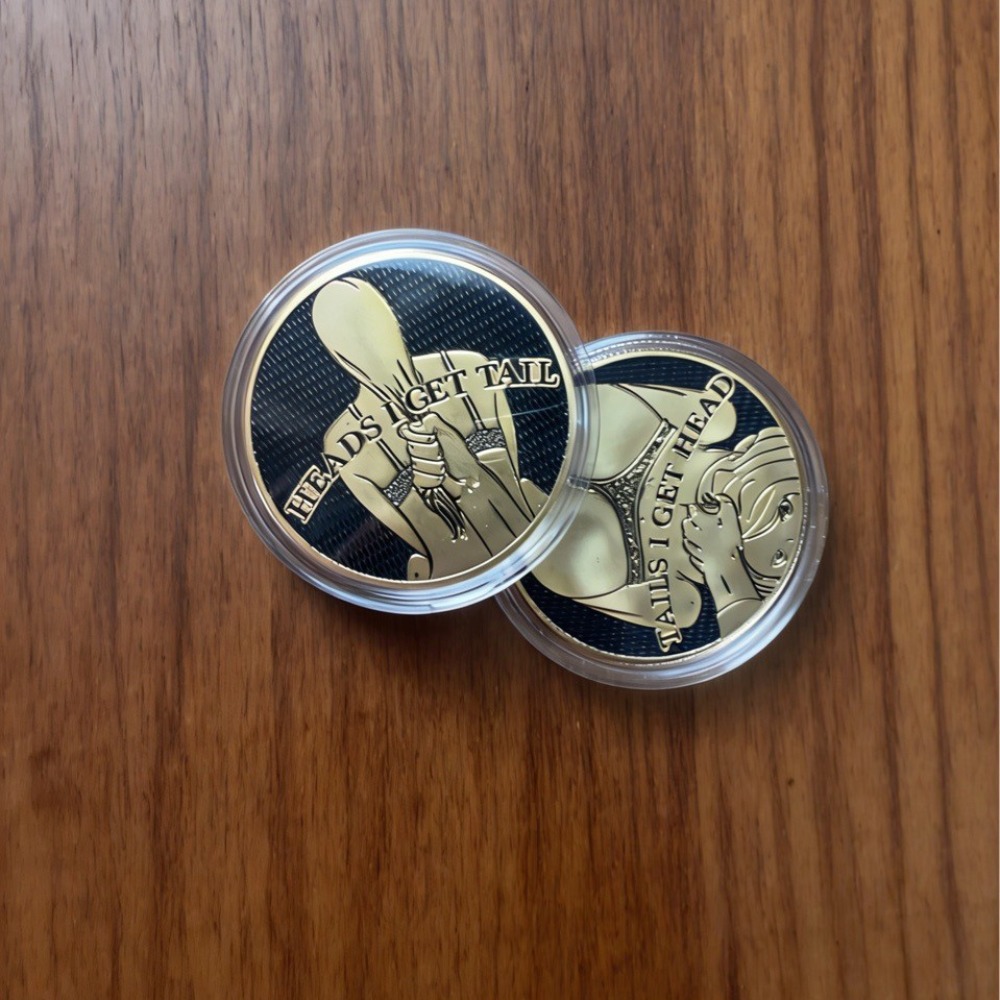 Collectible Vintage Brooches - New Funny Heads and Tails Coins