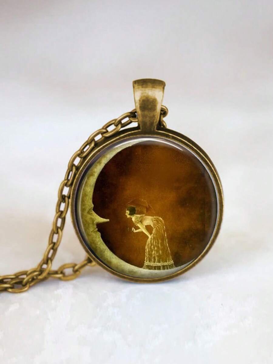 Vintage Necklace - Woman On The Moon, Shannon Stamey