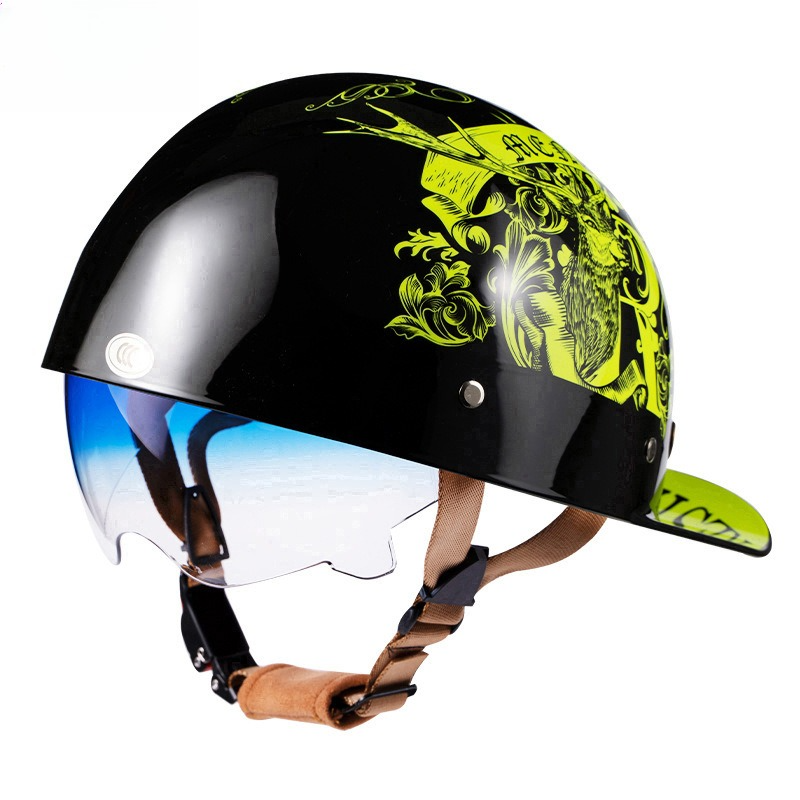 Vintage Motorbike Half Helmet  - Lens Cap Vintage 리뷰 및 가격