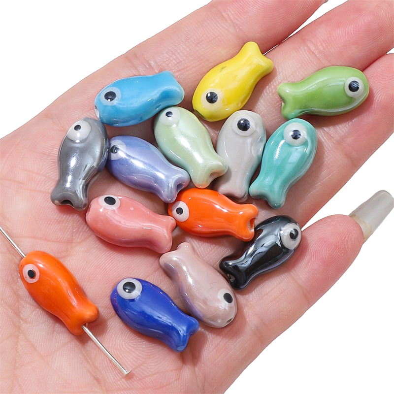 10Pcs Vintage Fish Ceramic Bea - Vintage Necklace 리뷰 및 가격