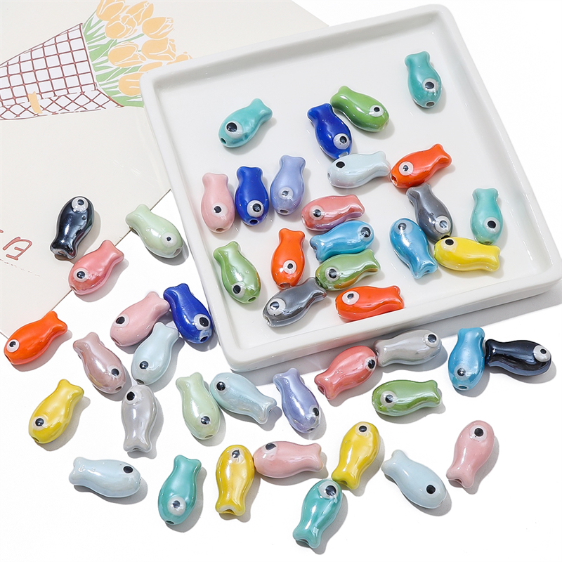 10Pcs Vintage Fish Ceramic Bea - Vintage Necklace 리뷰 및 가격