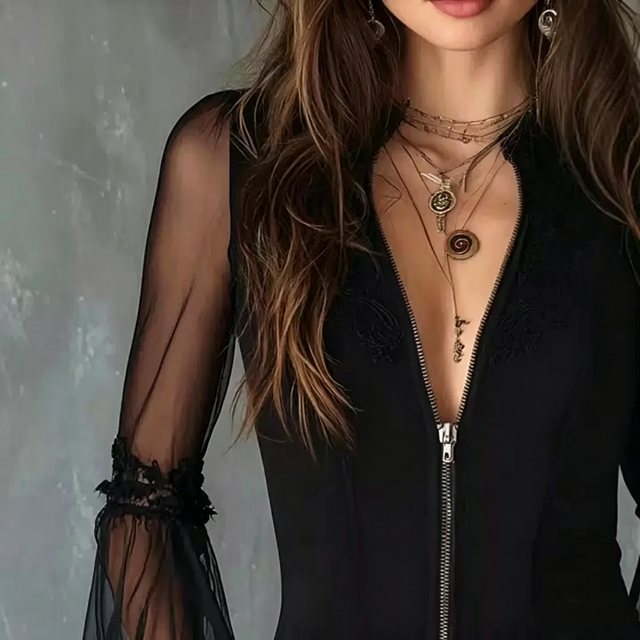 Ladies Black round Neck Long S - Vintage Necklace 리뷰 및 가격