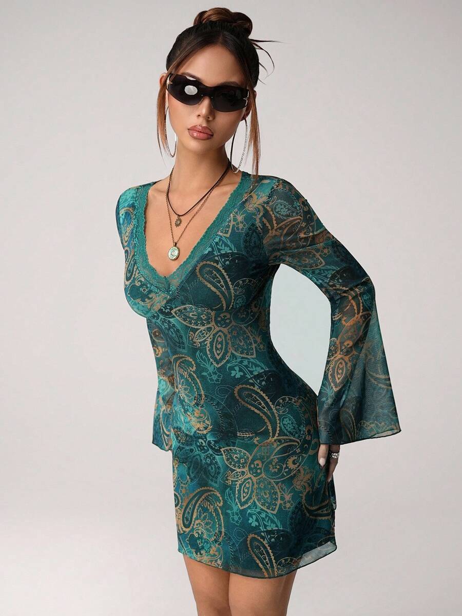 Boho Vintage Paisley Print Pur - Vintage Necklace 리뷰 및 가격