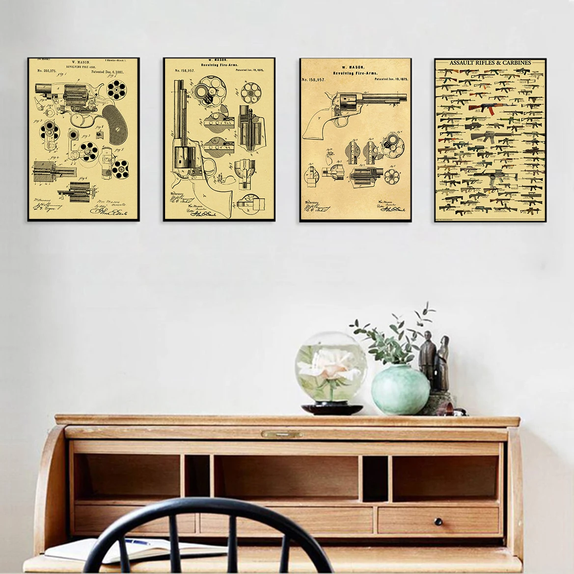 Famous Gun Collection Posters  - Vintage Collectible Guns 리뷰 및 가격