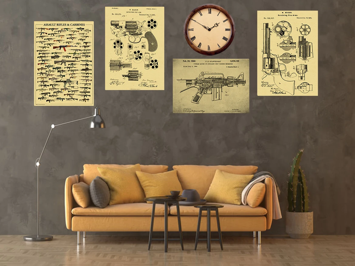 Famous Gun Collection Posters  - Vintage Collectible Guns 리뷰 및 가격